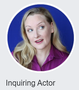 Rebecca Prescott's image as her Inquiring Actor logo