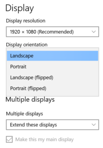 Screenshot of Windows Display Settings