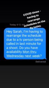 Texting with Actor to reschedule