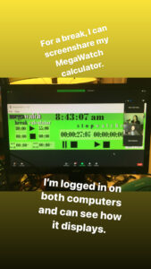 Screenshot of Megawatch Calculator stopwatch app