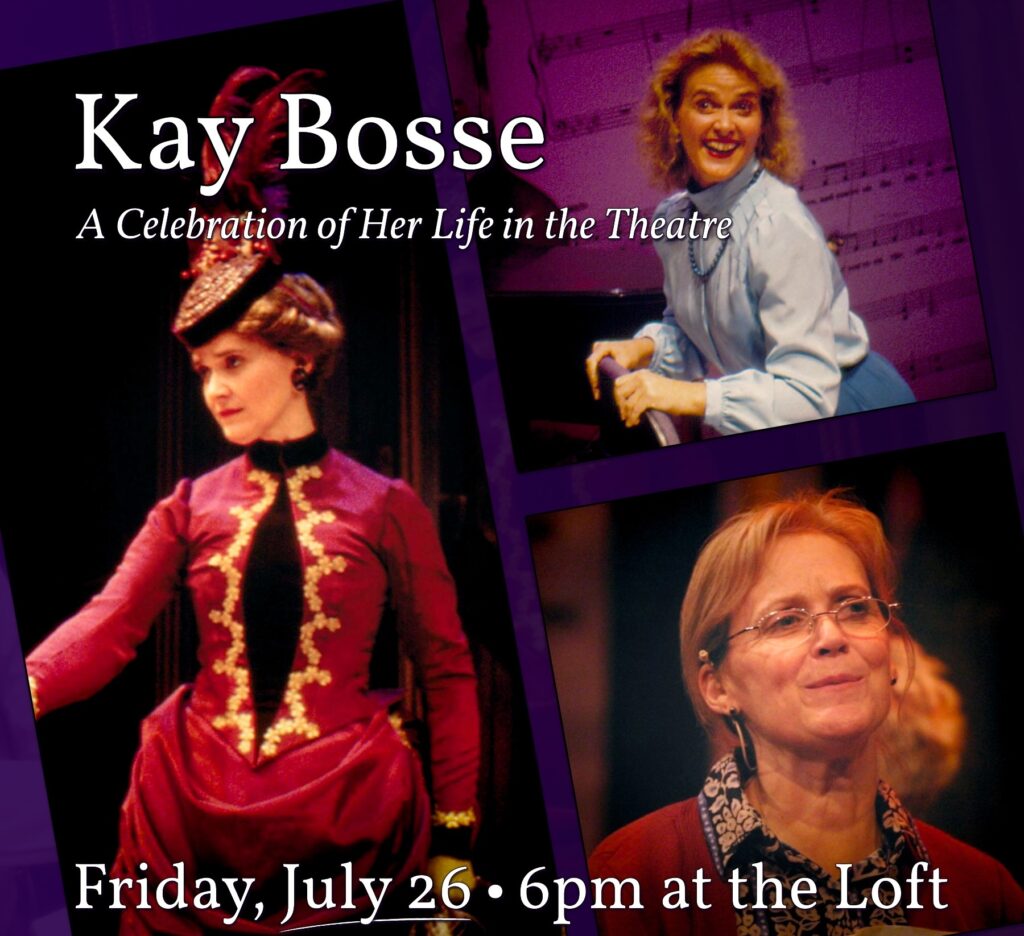 Human Race collage of Kay Bosse announcing the day of celebration of her life, Friday July 26